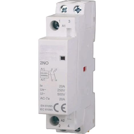 gloca AC-Schütz, DIN-Schiene, 2P, 220 V, 20 A, 2 Kontakte, NO