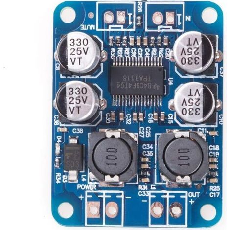 Scheda amplificatore audio digitale mono TPA3118 PBTL 60W DC 8-24V Modulo AMP Chip 1X60W 4-8 Ohm Sostituisce TPA3110 per Arduino (1/5)