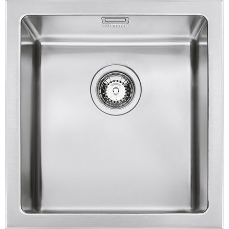 Evier encastré monocuve semi-profilé 40x46 cm inox brossé - Smeg VQR40 (1/2)