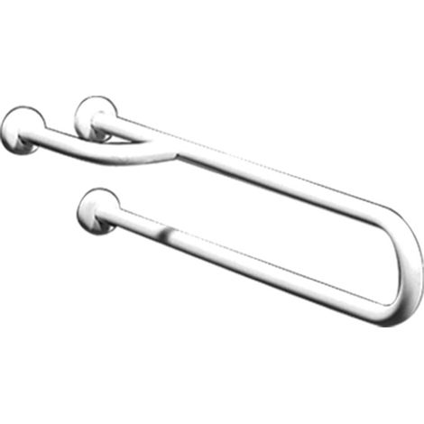 Barra maniglione fissa con piede cm80 inox bianco (1/3)