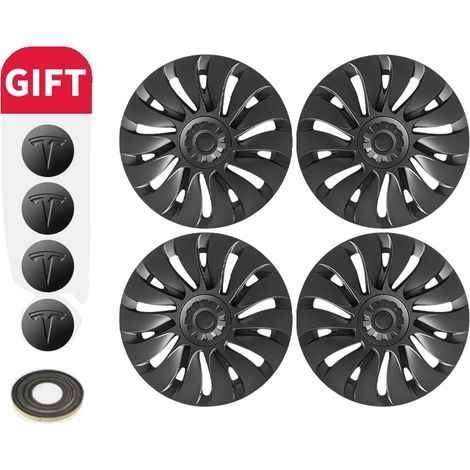 Copricerchi, in plastica ABS resistente, compatibili con Tesla Model Y 2020-2024, stile Storm 4 pezzi, Tesla, Model Y 19 pollici (1/2)