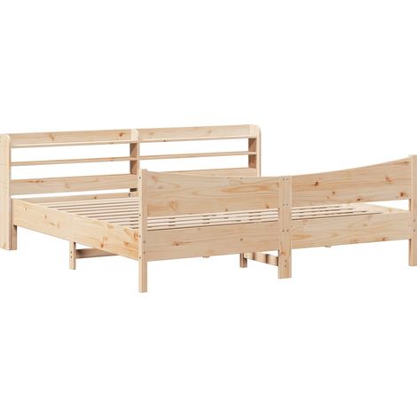 Maison Exclusive - Giroletto con Testiera 200x200 cm in Legno Massello di Pino