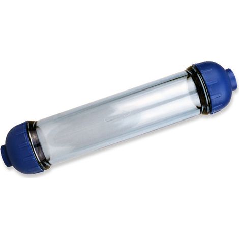 Wasserreinigungsfiltergehäuse, transparentes Umkehrosmose-DIY-Wassergehäuse mit Wassereinlassrohr, an beiden Enden offen, online nachfüllbare Umkehrosmose.