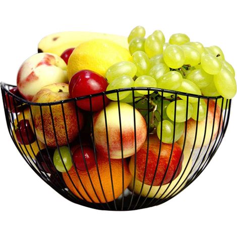 Corbeille à Fruits avec Forme de Vague, Panier à Fruits en Métal, Modern Bol à Fruits Décorative, Snack Alimentaire Panier, Panier de Stockage pour Fruits, Légumes, Pain (1/5)