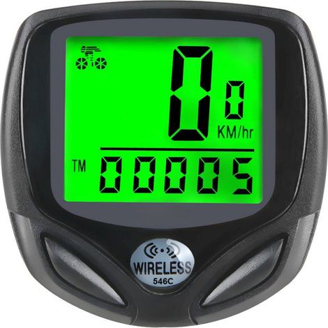 Compteur de vélo sans fil avec support, écran LCD rétroéclairé, étanche, multifonction, pour vélos de route et VTT (1/5)
