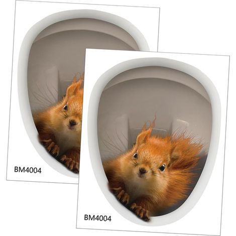 2 Stück Eichhörnchen-Aufkleber, selbstklebende Badezimmeraufkleber, lustige und farbenfrohe Dekoration für glatte Oberflächen