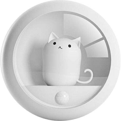 Niedliches Katzen-Nachtlicht für Kinder, ideal fürs Babyzimmer, 4000K warmweiß, 2 Helligkeitsstufen