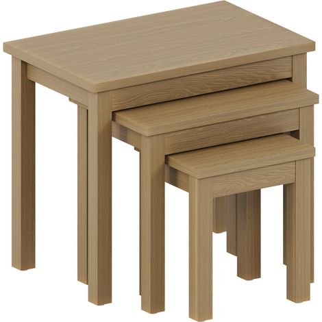 Oakridge Nest of Tables Set of 3 MDF Wood Coffee Side End Table (1/5)