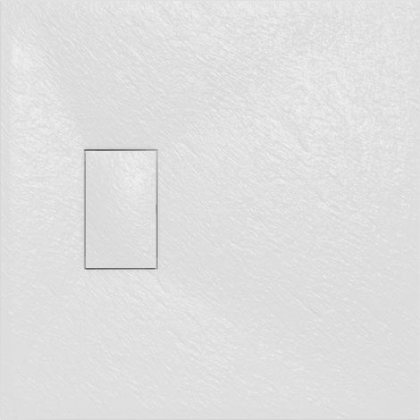 Aquariss SMC Slate Effect Shower Enclosure Tray Base 70cm Wide and Length 70cm White