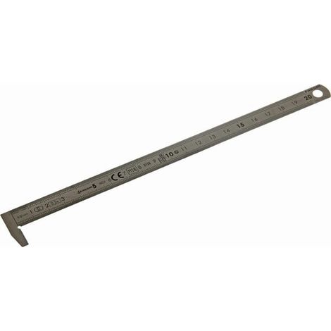 Facom – Réglet inox 200 mm avec talon – Gravé sur deux faces – Traitement antireflet – Pour mesures précises en milieu professionnel