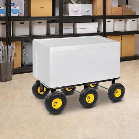 6-Wheel All-Terrain Mover, Heavy Duty Furniture Dolly Trolley Removal Cart, 544.31kg Load Capacity Car Dolly Skates Wheel Dolly Set for Moving Bulky Large Furniture (Yellow+Black, 101.6x55.7cm) (1/5)