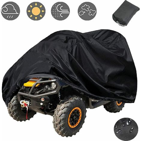 Housse de protection extérieure 210D pour quad, camping-car ou moto : imperméable, coupe-vent, anti-UV, 210 x 120 x 115 cm (1/5)