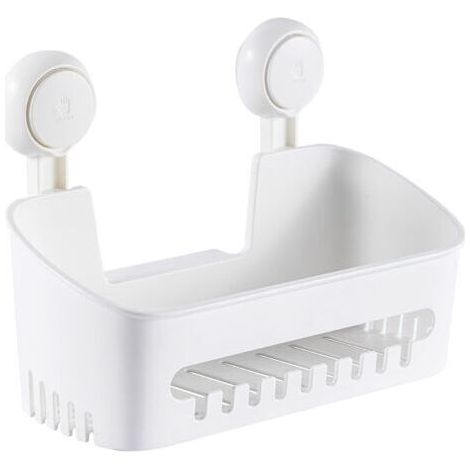 Panier de douche Étagère à épices Organisateur de salle de bain Panier de rangement DIY Sans perceuse Aspirateur amovible Ventouse Étagère murale pour shampoing et articles de toilette Cuisine Salle d