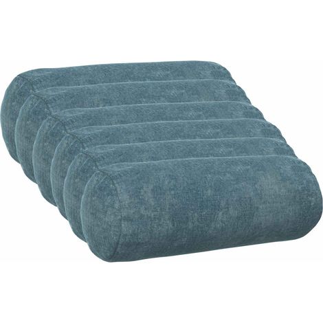 Federa 6 pz HEERLEN Blu Ø 15 x 40 cm Tessuto Chenille vidaXL