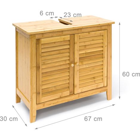 Mueble bajo lavabo fregadero bambú con dos puertas 3213061 (1/5)