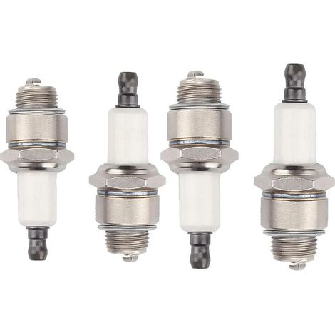 Lot de 4 bougies d'allumage B4LM compatibles avec moteurs thermiques, référence RJ19LM 796112 796112S 802592 5095K 492167 591040, pièces de rechange pour équipements de jardin et petits moteurs (1/5)