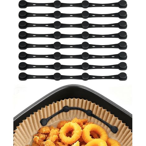 Lot de 8 Aimants Silicone Pour Papier Sulfurisé Airfryer, Fixation Sûre Panier Métal, Compatible Ninja Philips Cosori