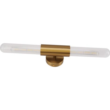 Applique murale dorée avec 2 abat-jours en verre, lampe LED pour salle de bain, chambre, 85‑265V (1/5)