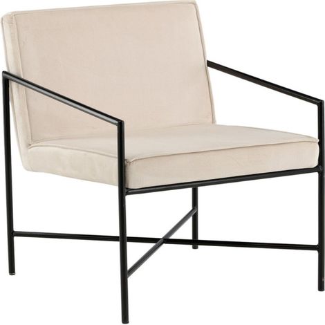Fauteuil Design Velours "Rakel" 78cm Beige (1/5)