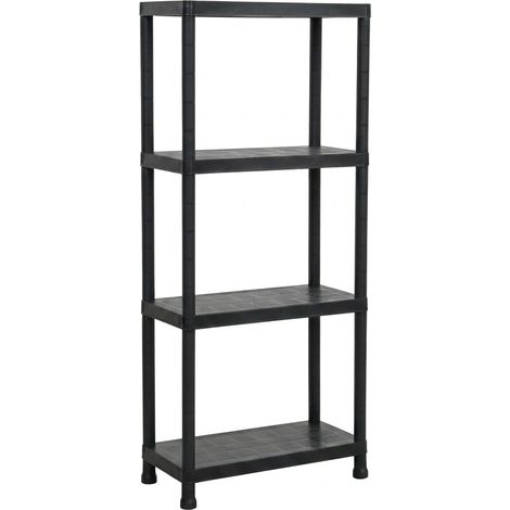 Scaffale Multiuso Salvaspazio Nero Metallo Organizzatore Garage 4 5 Ripiani 4 Ripiani (1/5)