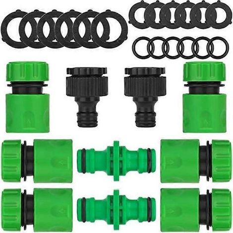 Lot de 10 raccords rapides pour tuyau d'arrosage (6 raccords rapides 1/2", 2 raccords doubles, 2 embouts de robinet), pour fontaine (1/5)