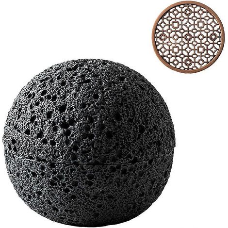 Bol, molecular cuisine creativity imitate thé rond smoke tasse noir vaisselle on thé fire stone boule assiette (1/5)