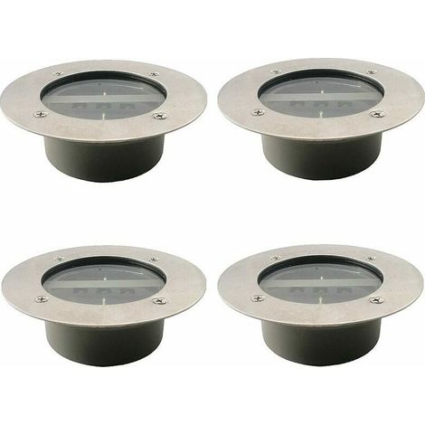 Lampe Solaire Extérieur, Spots LED Jardin Étanches IP65, Blanc Froid, Lot de 4, Lumière Encastrable Décorative pour Pelouse, Allée et Chemin (1/4)