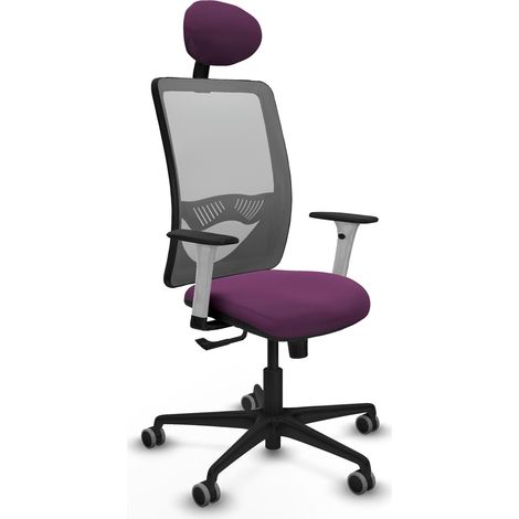 Silla de oficina piqueras y crespo Zulema gris similpiel brazos blancos (1/2)