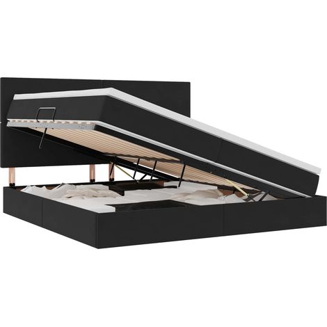 Maison Exclusive - LED-Speicherbett mit Matratze Schwarz 200 x 20
