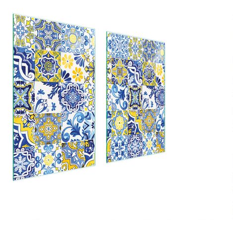 Plaque de protection en verre pour poêle mosaïque 75x52 (1/5)