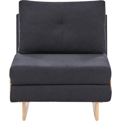 Sillón cama individual de tela sofá para 1 persona plegable negro Jerslev (1/5)