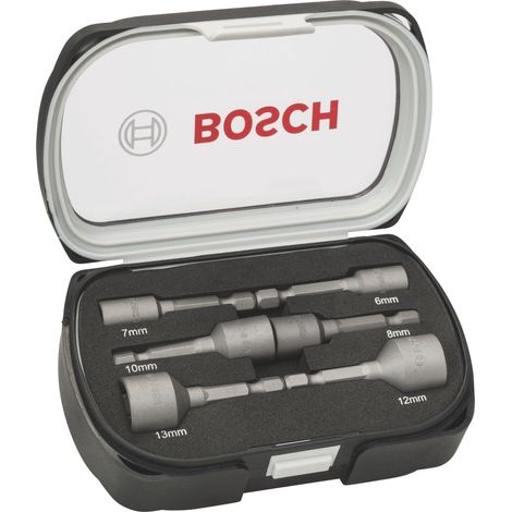 Bosch Juego de 6 vasos acero 6-13 mm longitud 50 mm