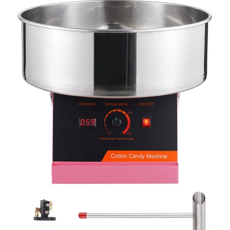 Mophorn Macchina Zucchero Filato Elettrica 1000 W Macchina Zucchero Filato Commerciale, con Ciotola in Acciaio Inossidabile, Paletta per Zucchero, per Compleanno di Bambini, Feste in Famiglia, Rosa