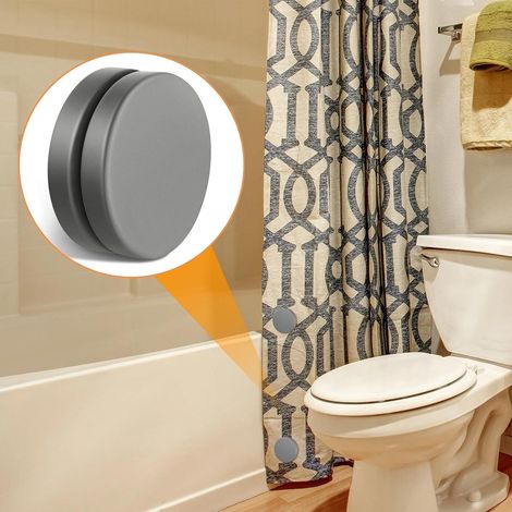 Jetec 6 Paires Poids de Draperie Magnétiques Ronds Poids de Rideau de Douche Aimants de Nappe Puissants Magnétiques Étanches pour Draperie Nappe (Gris, 6 Paires)