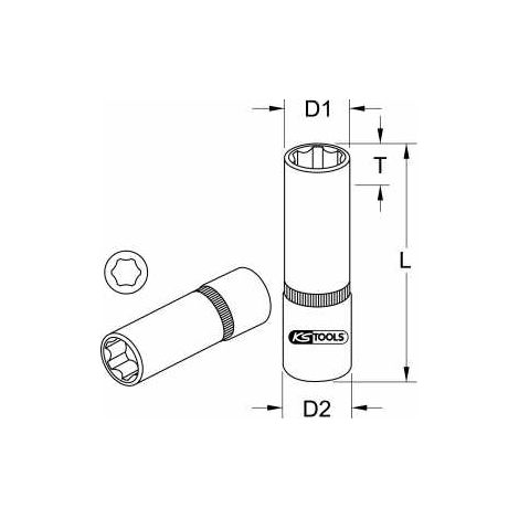 1/4" CHROMEplus Sechskant-Stecknuss, lang, 4mm (1/3)
