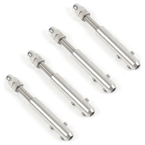 Pair - Tendeur de câble en acier inoxydable – Lot de 4 serre-câbles 4 mm – Finition résistante aux rayures – Pour fixation haubanage (1/5)