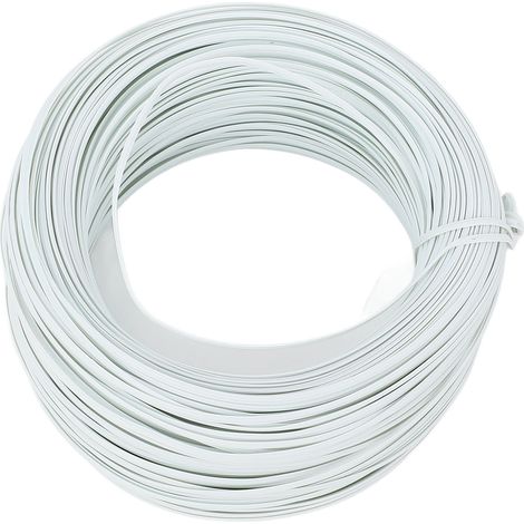 Fil de fer de liage galvanisé 100m 0,45mm en acier renforcé pour armatures, extérieur, blanc, gaine PVC (1/5)