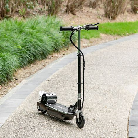 Trottinette électrique 120 W pliable pour enfant de 7 à 12 ans hauteur guidon et selle réglable 10 Km/h max. noir