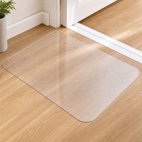 Tapis de Sol Transparent PVC 40 x 60 cm - Protege Plancher en Bois Anti-rayure Etanche (1/4)