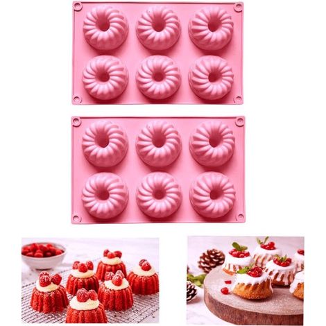 Mini-Silikon-Ringkuchenform – Lebensmittelecht – 2-teiliges Set – Flexibel – 27,5 x 16,5 cm (1/3)