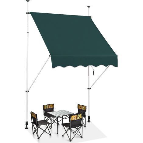 Tenda a molla larga 150 cm senza forare da balcone resistente ai raggi UV, Tenda regolabile in altezza Verde (1/4)