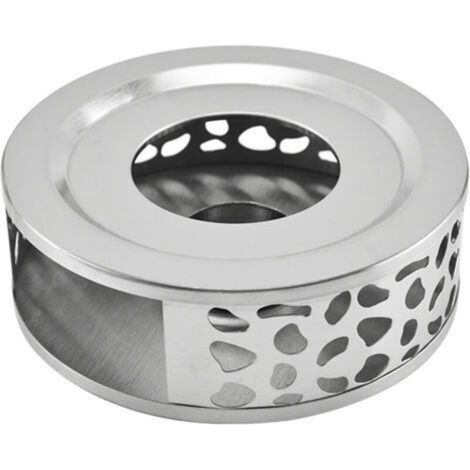 Chauffe-Théière en Acier Inoxydable Teapot Warmer Chauffe Plat avec Bougie Support Bougie Chauffe-Base Plat Théière Réchauffeur avec Porte-Bougie Rond pour Thé Café Isolation de Lait (1/4)
