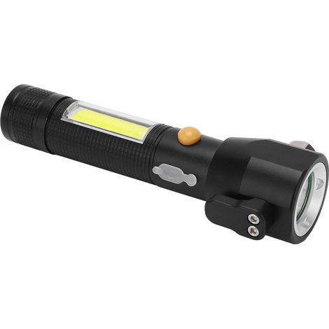 Lampe torche étanche rechargeable USB, aspect alliage d'aluminium, 4 niveaux de luminosité, outil d'éclairage portable pour le camping (1/5)