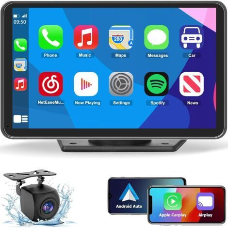 Écran tactile portable HD 7" avec CarPlay sans fil et caméra de recul (1/5)