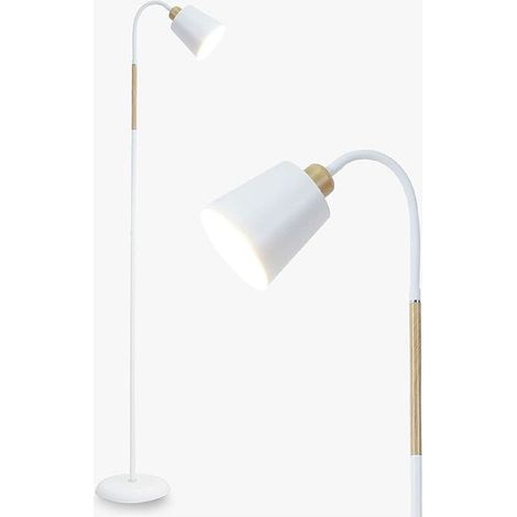 Lampadaire Sur Pied Blanc Anten VILI Pivot Douille E27 max. 60W Lampe de Canapé Moderne en métal avec hauteur 159cm pour Salon Canapé Chambre à coucher, rétro en métal（sans ampoules） [Classe énergé (1/5)