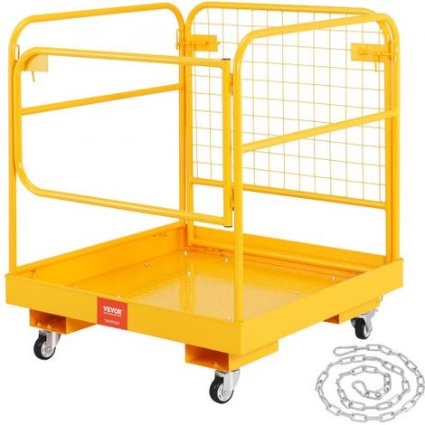 Arbeitsbühne 92x92cm Arbeitskorb aus Q235B Sicherheitskorb Max. Ladekapazität bis 544kg Staplerbühne für 1-2 Personen Gabelstapler Faltbar Arbeitsplattform für sichere Arbeit in der Höhe (1/5)