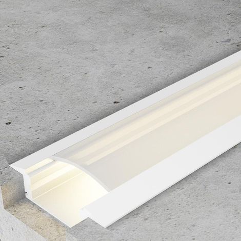 IluminaShop - Perfil de Aluminio para Empotrar con alas Sub Lacado Blanco 12V/24V 2 metros (1/3)
