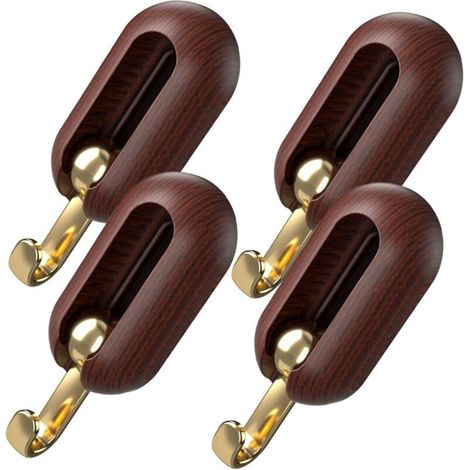 4-teiliges Set ausziehbarer Wandhaken, Garderoben-Imitat, selbstklebend, kein Bohren erforderlich, dekorative Organizer für Badezimmer, Küche und Schlafzimmer