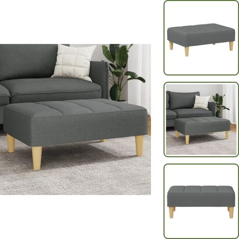 The Living Store Fußhocker Dunkelgrau 77x55x31 cm Stoff - Stoffhocker (1/5)