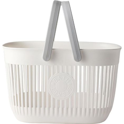 Poubelle de douche, panier de douche pour dortoir,Caddies de portables avec poignées Bacs de rangement, support de avec trous, boîte de de salle de bain pour shampoing (1/5)